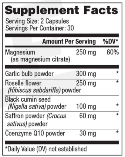 BP Zone Supplement Facts